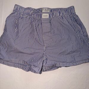 Balenciaga Navy Striped High Waist Women's Shorts